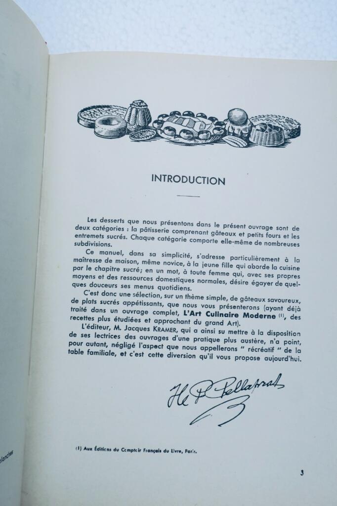 cuisine PELLAPRAT Les desserts. Recueil de patisserie et entremets simples 1946
