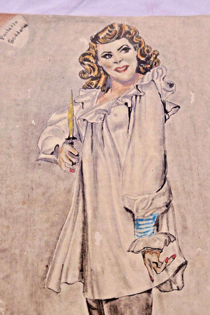 Original 1948 hand-drawn pin-up illustrations