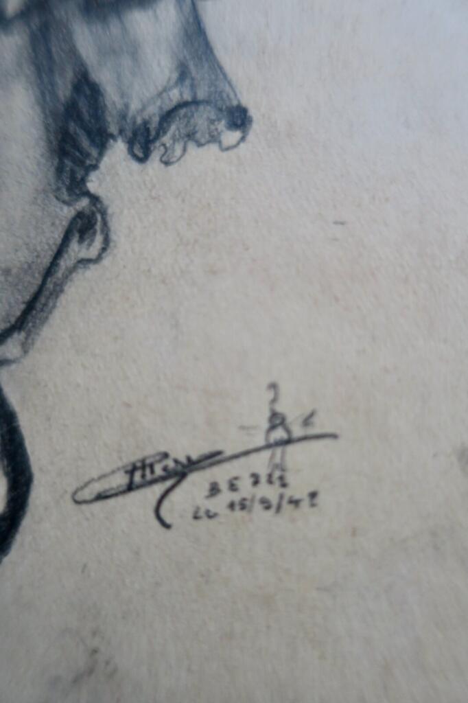 Original 1948 hand-drawn pin-up illustrations