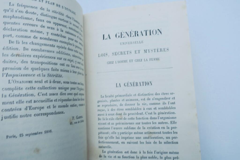 Curiosa La Génération universelle Lois, secrets et mystères, le mariage 1887