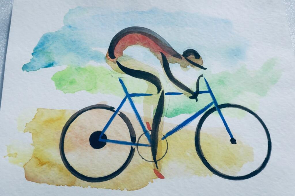Fahrradjacke - Aquarell Original