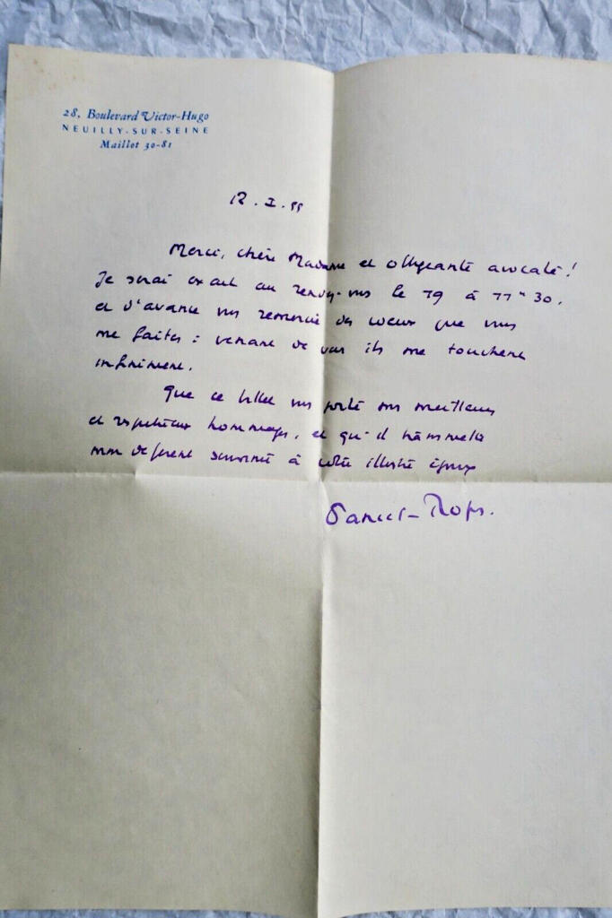 Daniel ROPS 2 belles lettres manuscrites autographes