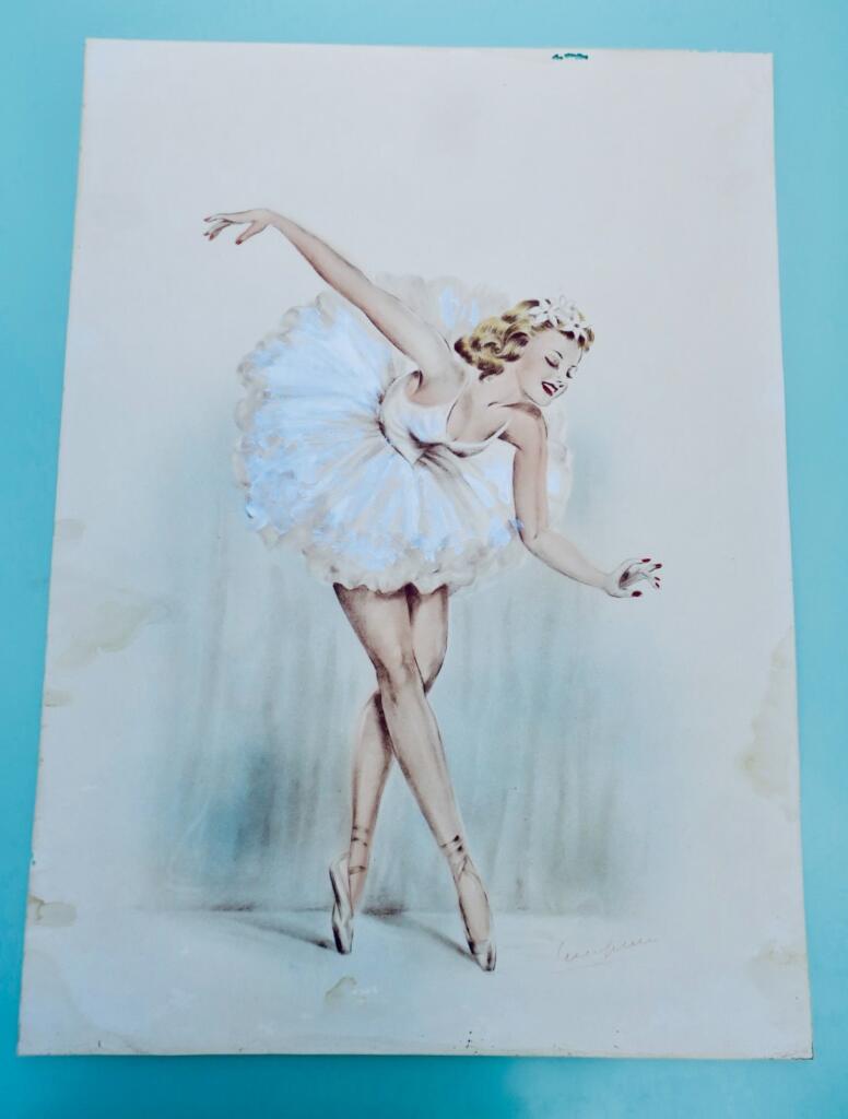Danse ballerine lithographie/gouache