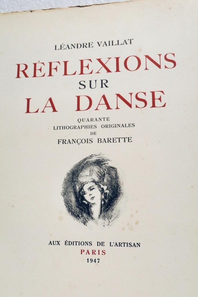 danse VAILLAT (Alexandre) illust.BARETTE Réflexions sur la Danse