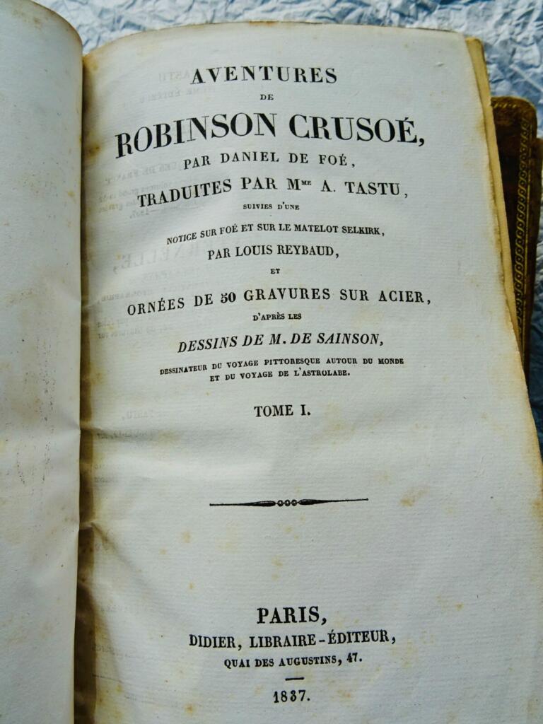 Robinson Crusoe adventures, 1837 Didier edition