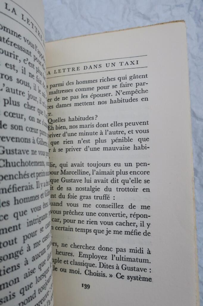 DE VILMORIN, Louise La lettre dans un taxi