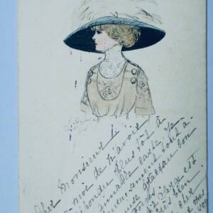 dessin original à la main rehaussé en couleur