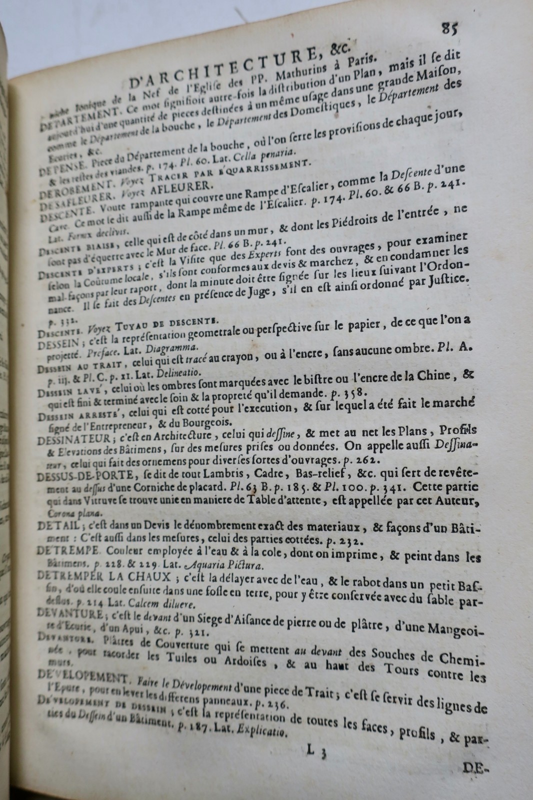 DEVILER Dictionnaire d'Architecture, ou Explications de tous les Termes, 1730 – Image 5