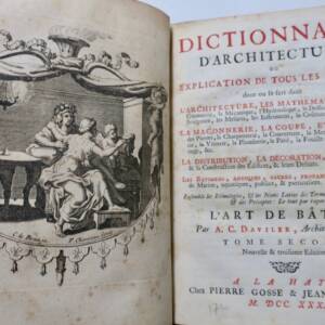 DEVILER Dictionnaire d'Architecture, ou Explications de tous les Termes, 1730