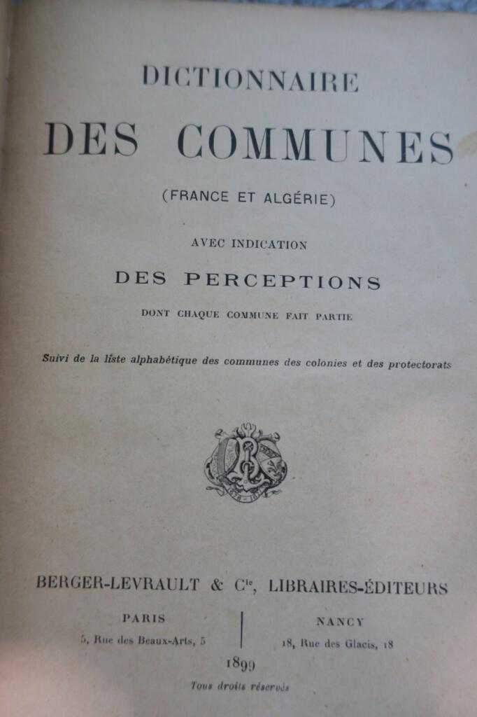 フランスのコミューンに関する包括的辞書