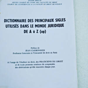 Dictionnaire des principaux sigles utilisés dans le monde juridique de A à Z