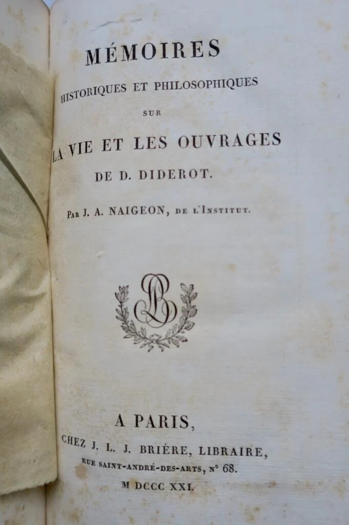 DIDEROT 1821 OEUVRES COMPLETES BRIERE