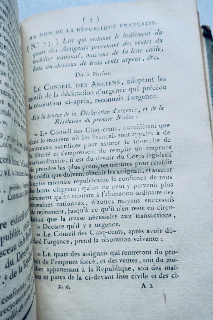 directoire Bulletin des lois de la République Française an IV