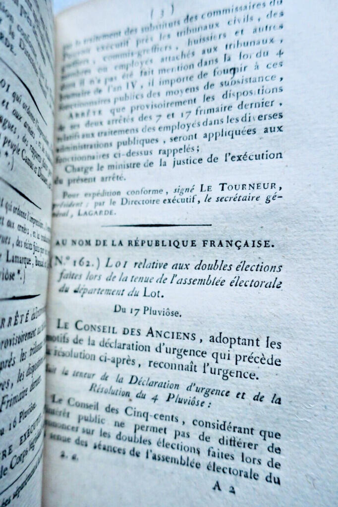 directoire Bulletin des lois de la République Française an IV