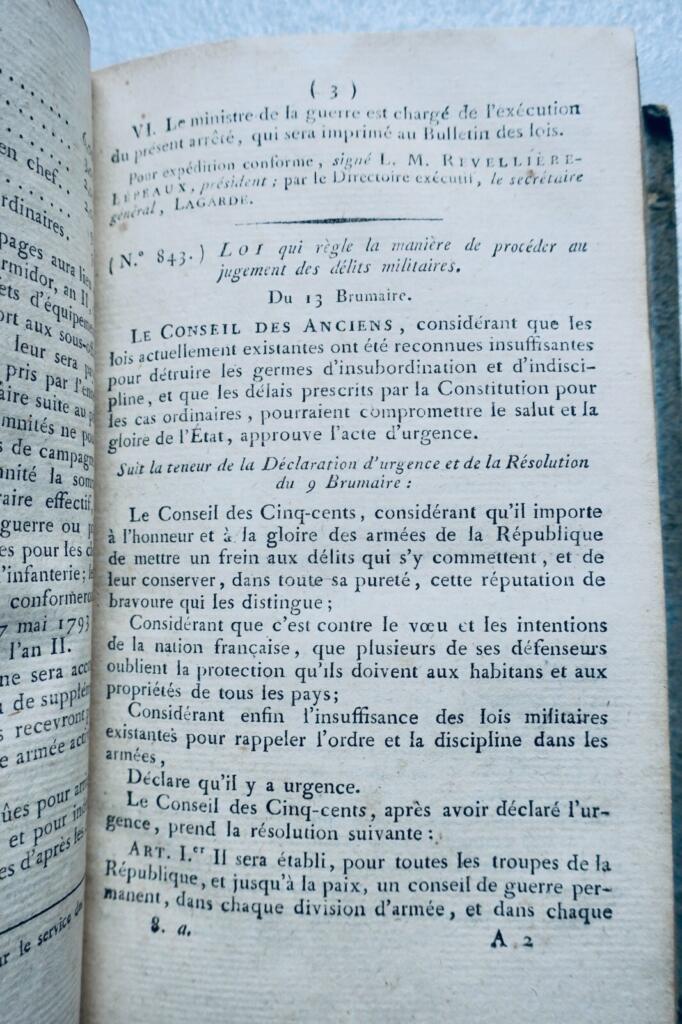 directoire Bulletin des lois de la République Française an IV