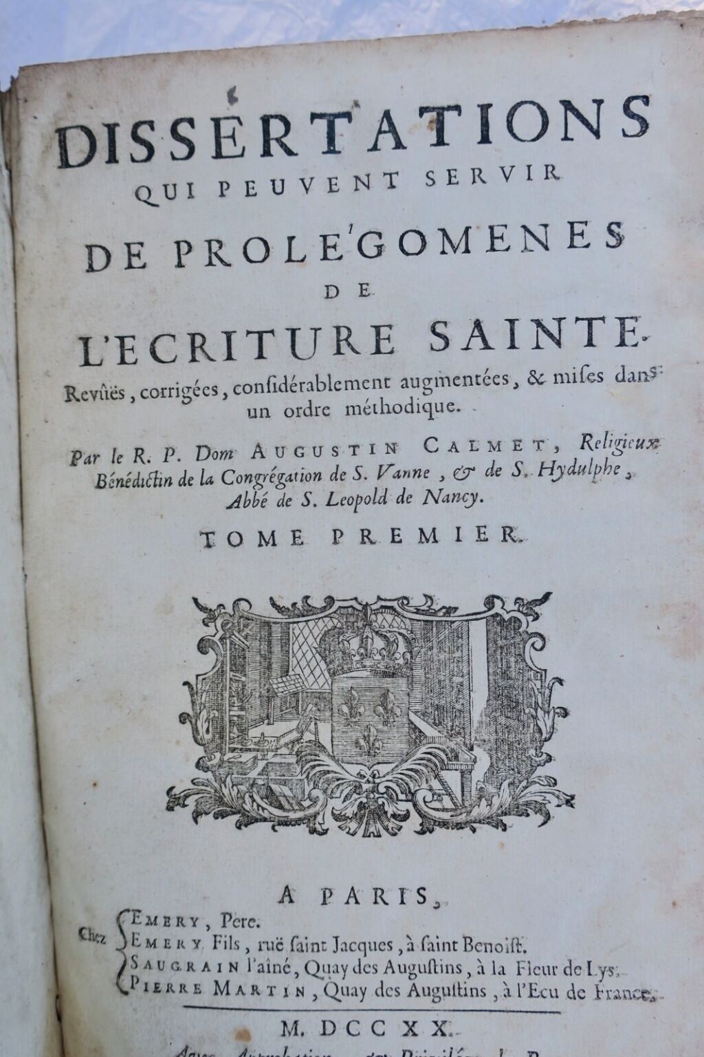 Augustin Calmet’s biblical exegesis from 1720