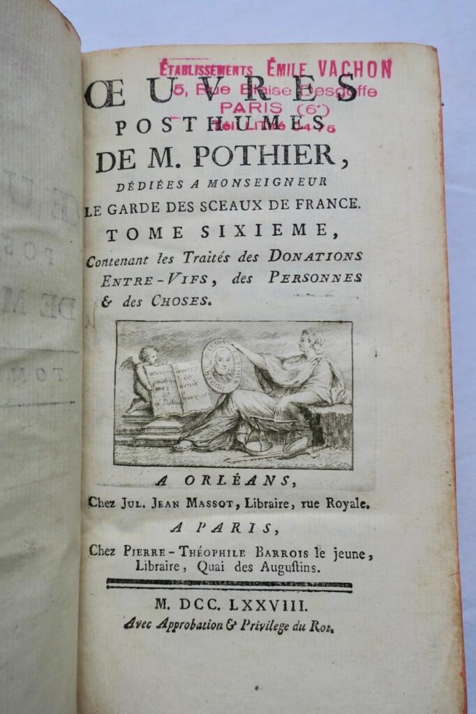 Posthumous Works of Legal Scholar Pothier