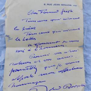 Dorgelès belle lettre autographe signée