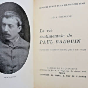Dorsenne Jean La vie sentimentale de Paul Gauguin 1927 + dédicace