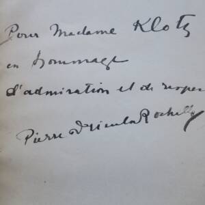 DRIEU LA ROCHELLE Pierre Interrogation 1917 + dédicace