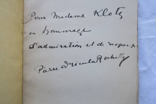 DRIEU LA ROCHELLE Pierre Interrogation 1917 + dédicace