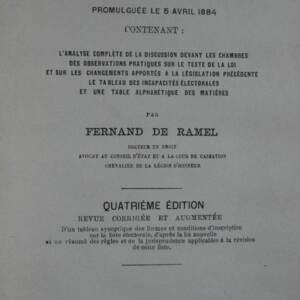 droit COMMENTAIRE DE LA LOI SUR L'ORGANISATION MUNICIPALE 1885
