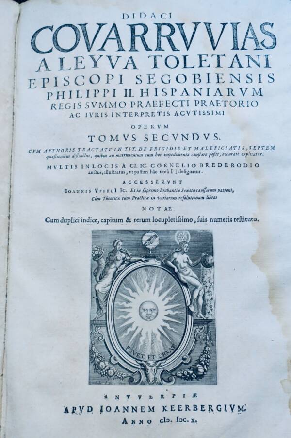 Covarrubias’ Rechtswerk für Philipp II. (1610) – Seltenes Folio