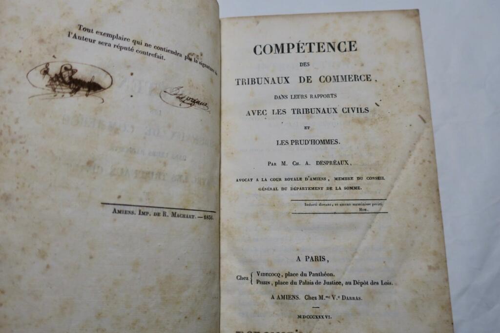 Droit Despréaux Compétence des tribunaux de commerce, dans leurs rapports 1836