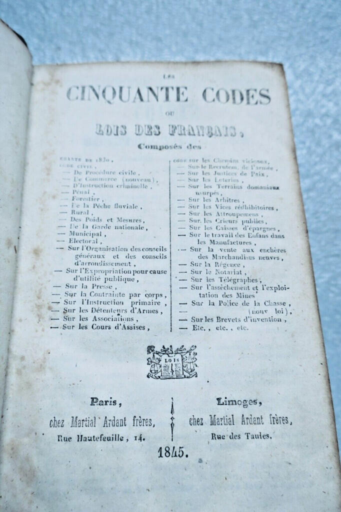 French legal codes and statutes collection