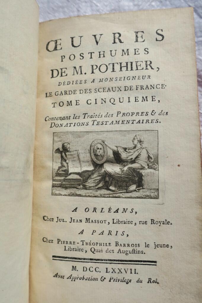 droit M. Pothier traités des propres & des donations tetamentaires…