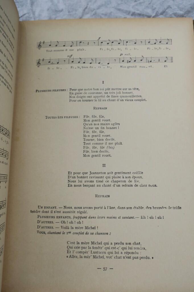 French school festivity book with music and illustrations