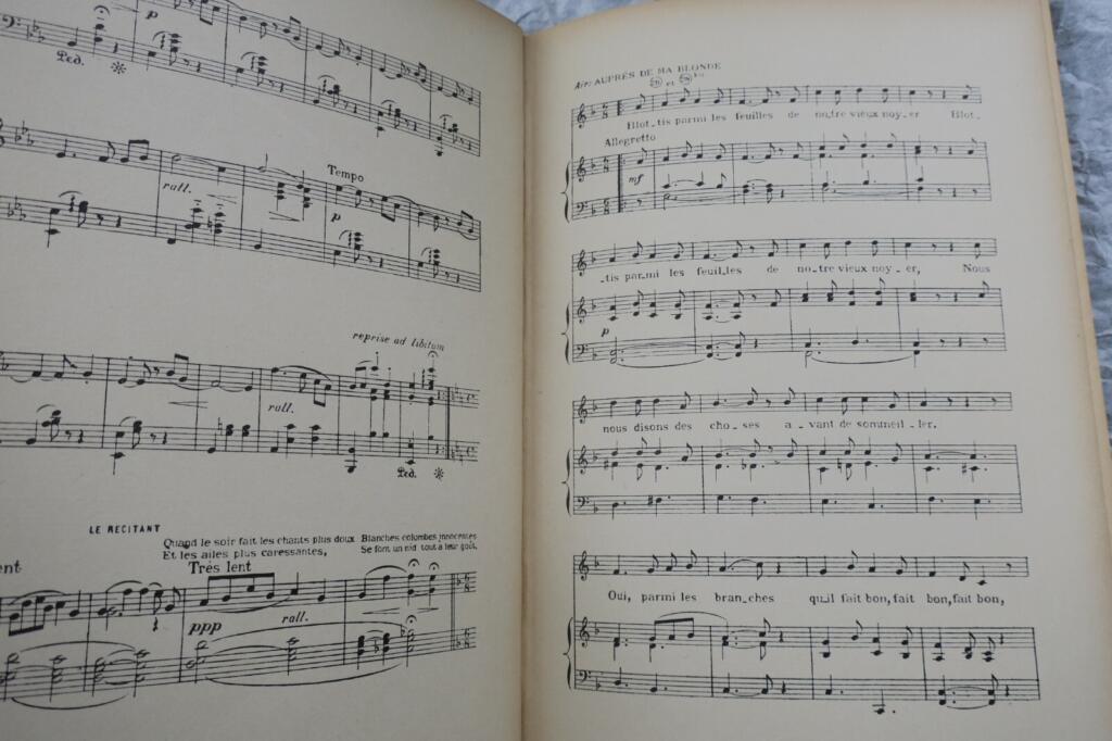 French school festivity book with music and illustrations