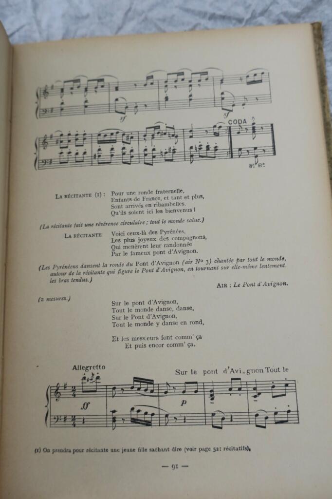 French school festivity book with music and illustrations