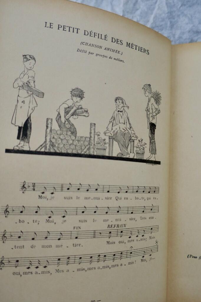 French school festivity book with music and illustrations