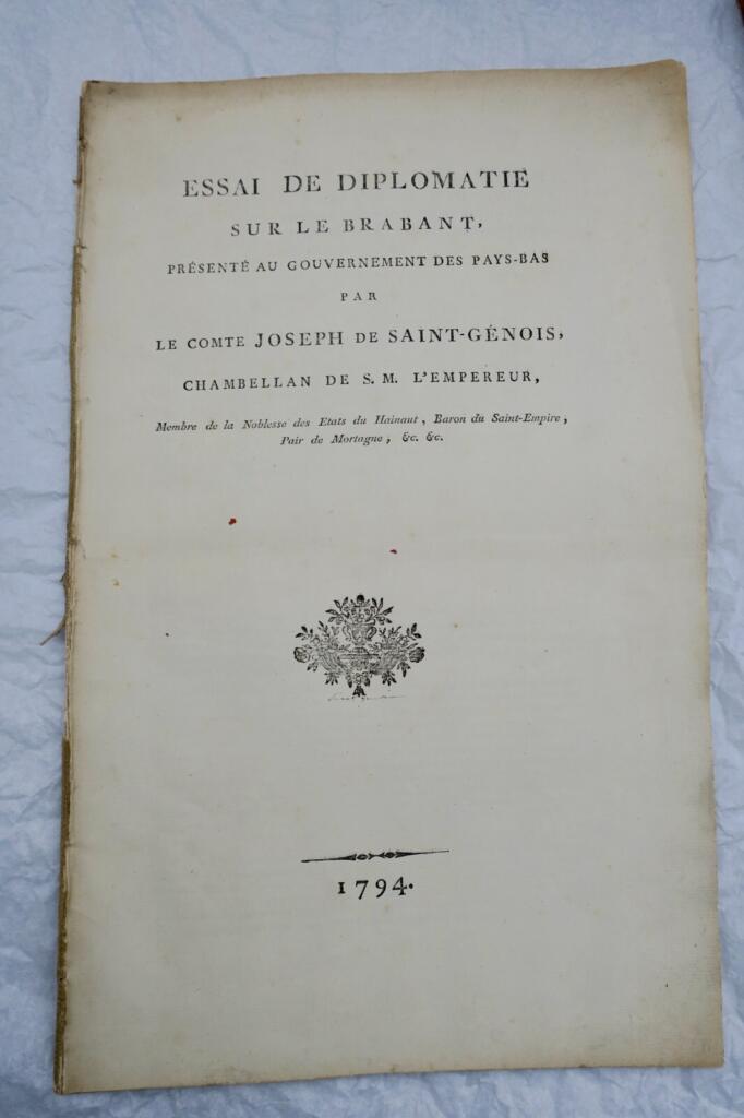Diplomatic Essay on Brabant with Autograph Letters