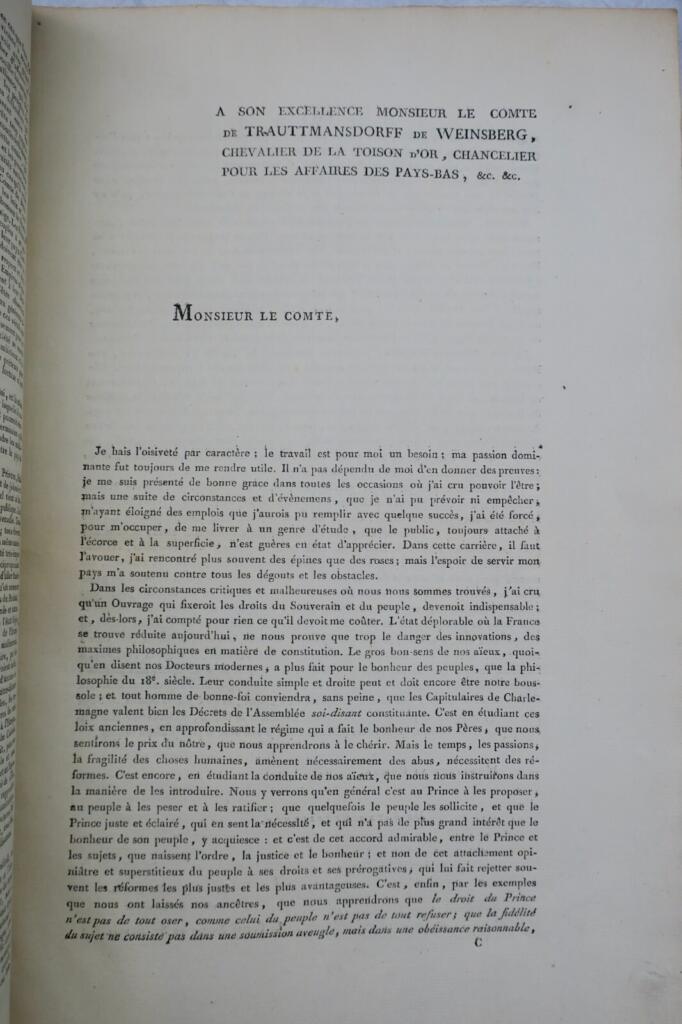 Diplomatic Essay on Brabant with Autograph Letters