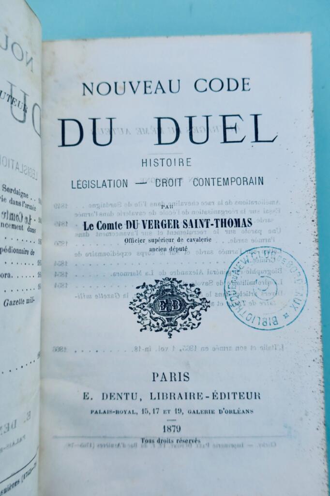 Duell-Codex von 1879: Geschichte und Gesetzgebung