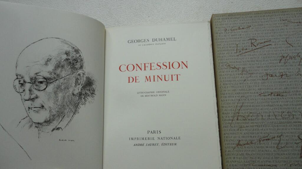 DUHAMEL Georges Confession de minuit lithog. de Berthold Mann