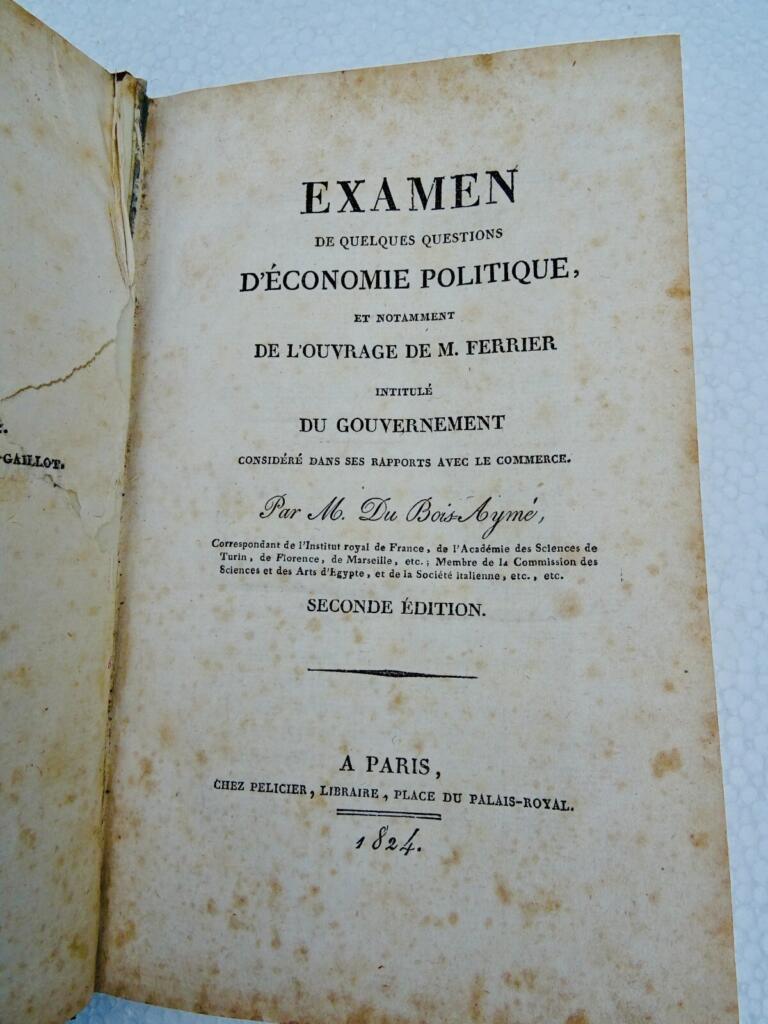 1824 critique of Ferrier’s economic theories