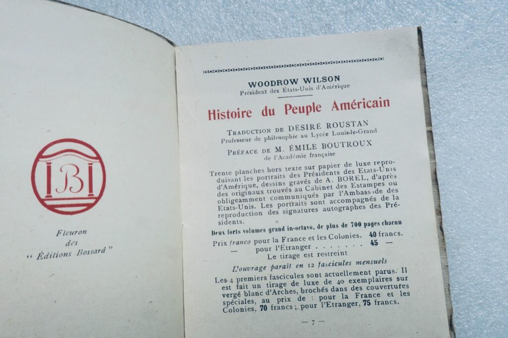 EDITIONS BOSSARD. CATALOGUE 1918