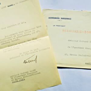 Edouard Herriot lettre tapuscrite signée