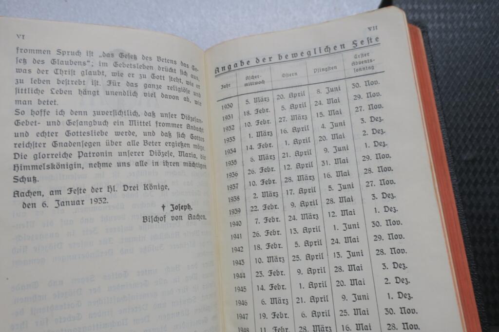 église Gebetbuch und Gesangbuch Aachen 1932
