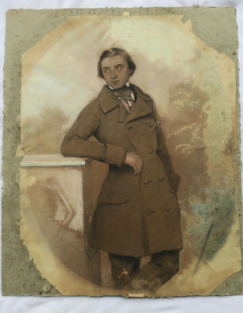 19th Century Portrait Pastel Study
