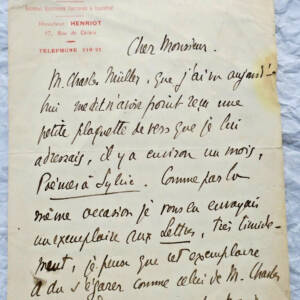 Emile HENRIOT lettre autographe manuscrite