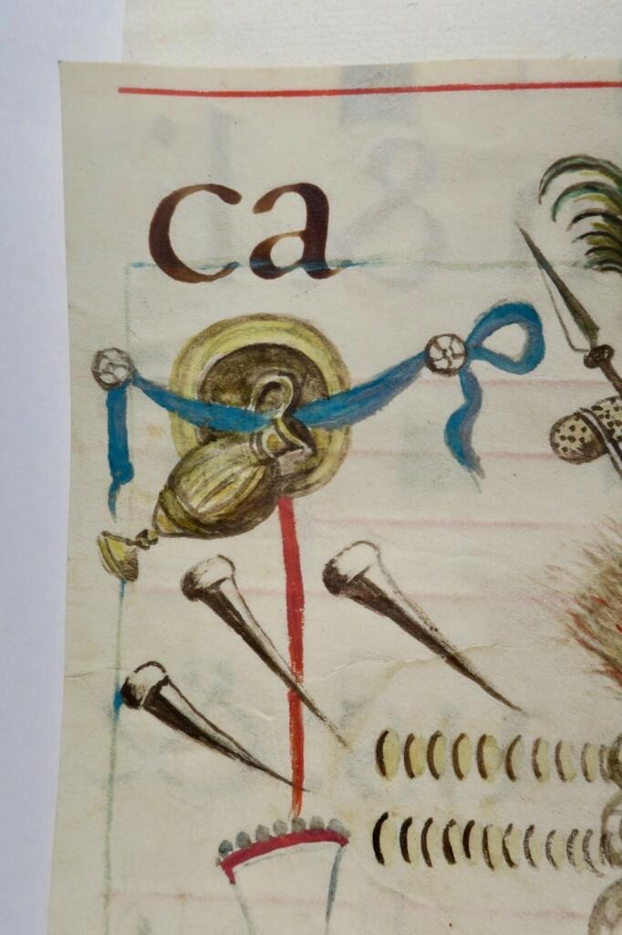 Original Buchmalerei 16. Jahrhundert - Rebus