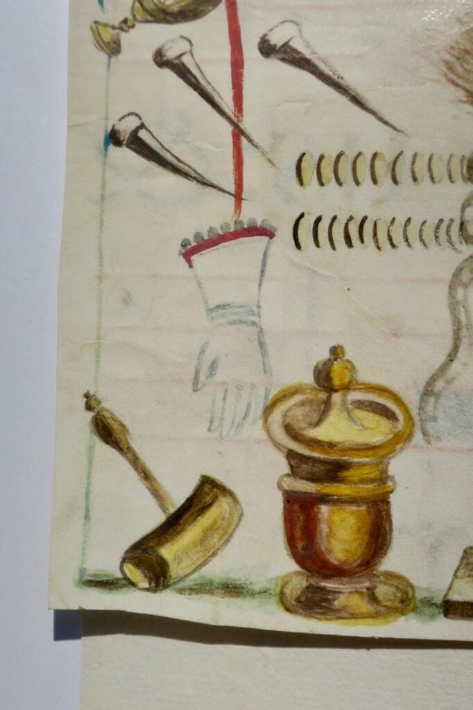 Original Buchmalerei 16. Jahrhundert - Rebus