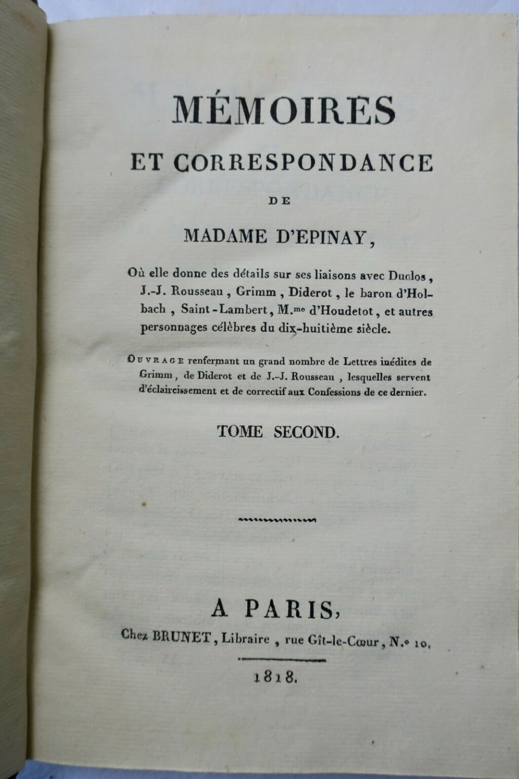 Korrespondenz von Madame d'Epinay