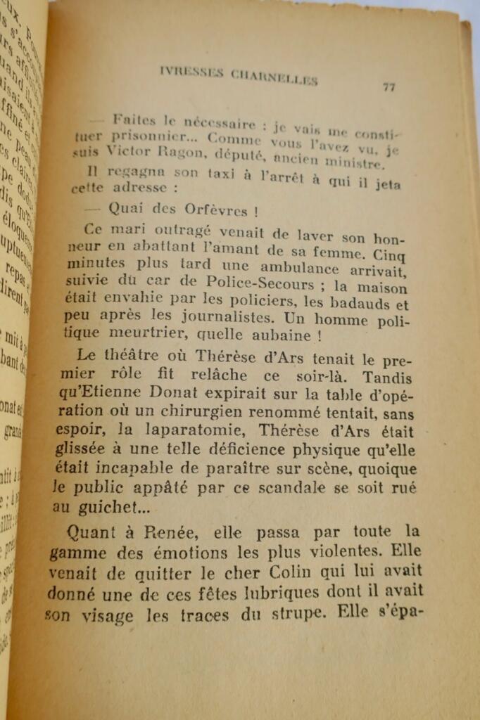 Erotique BARON Jacques Ivresses charnelles 1954