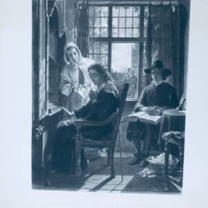 etching Milton dictating Samson agonistes 77 x 101 cm.