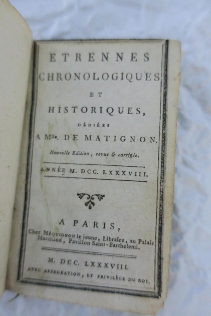 Chronological & historical New Year's gift 1788